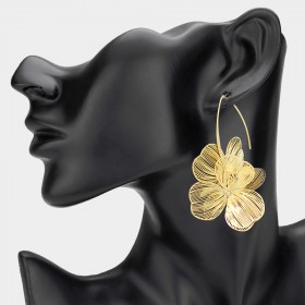 Metal Cut Out Flower Dangle Earrings GRAND BAZAAR