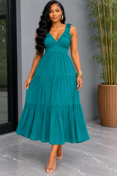 EYES ON ME LAYERED MIDI DRESS