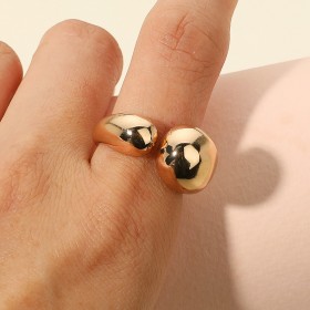 Bold Dome Open Adjustable Stainless Steel Ring