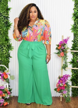 MEET AT SUNSET PALAZZO PANTS PLUS