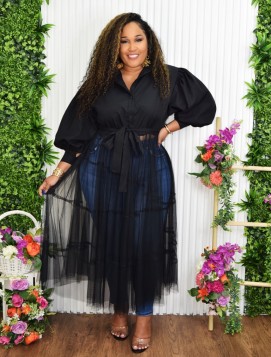 YOUR FAVORITE SHEER SHIRT TOP PLUS