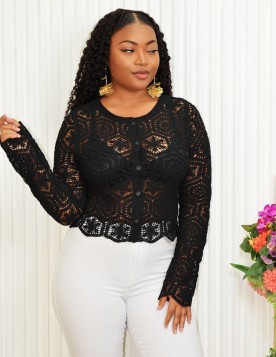 FLIRTY FEELS CROTCHET CROP TOP GRAND BAZAAR