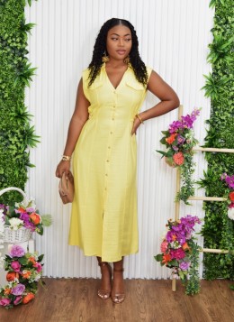 NOBLE CHARM SHIRT MIDI DRESS