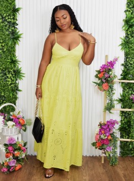 FEELING PRETTY EYELET MAXI DRESS