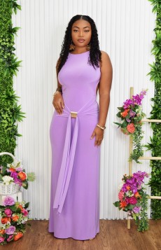 NEVER AVERAGE DRAPED MAXI DRESS