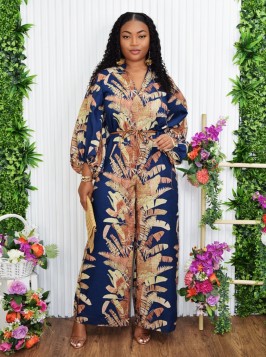 RESORT STYLE TROPICAL PRINT JUMPSUIT