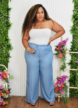 URBAN FLOW DENIM WIDE LEG PANTS PLUS GRAND BAZAAR