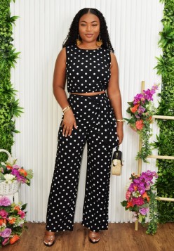 IVY POLKA DOT PANTS SET GRAND BAZAAR