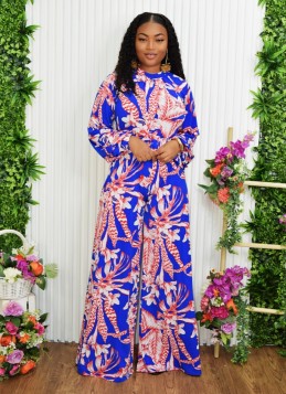 KELI ABSTRACT LONG SLEEVE JUMPSUIT GRAND BAZAAR