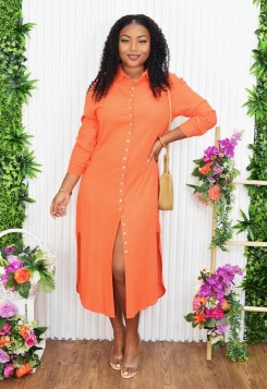 ELEANOR LINEN SHIRT MIDI DRESS