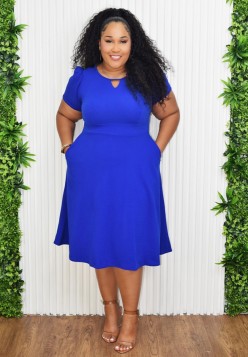 CHARLOTTE SHORT SLEEVE MIDI DRESS PLUS GRAND BAZAAR