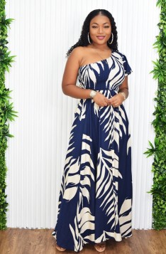 OLIVIA ONE SHOULDER MAXI DRESS