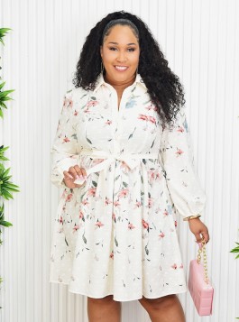 SEE ME BLOSSOM FLORAL SHIRT DRESS PLUS GRAND BAZAAR