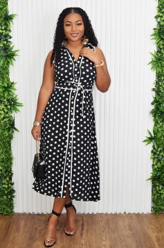 ON THE DOT PRINTED MIDI DRESS GRAND BAZAAR