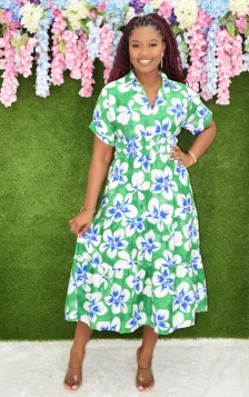 WELL WISHES FLORAL MIDI DRESS GRAND BAZAAR