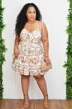 RUSTIC BLOOMS FLORAL DRESS PLUS