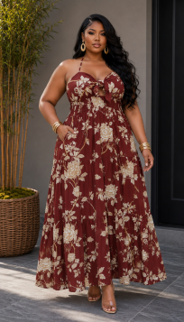 SWEET MAGNOLIA LAYERED MAXI DRESS PLUS