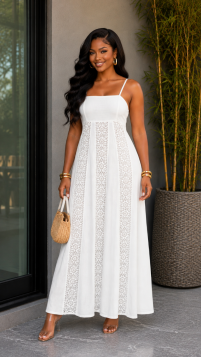 ANGEL CROCHET LINEN MAXI DRESS