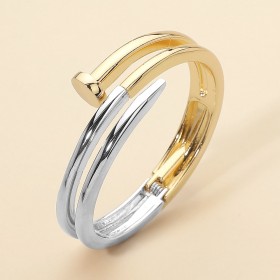 Metal Nail Hinged Bangle Bracelet