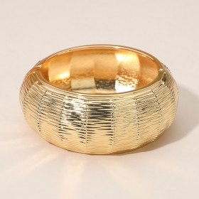 Wide Textured Metal Hinged Bangle Bracelet GRAND BAZAAR