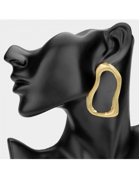 Abstract Open Metal Shape Statement Earrings GRAND BAZAAR