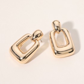 Chunky Metal Rectangle Door Knocker Earrings GRAND BAZAAR