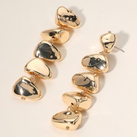 Metal Pebble Link Dropdown Earrings GRAND BAZAAR