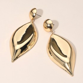 Oversized Puffy Metal Marquise Dangle Earrings GRAND BAZAAR