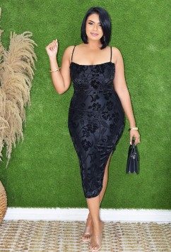 LOST IN THE NIGHT VELVET DRESS