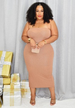 ALL THAT GLITTER TUBE MIDI DRESS PLUS GRAND BAZAAR