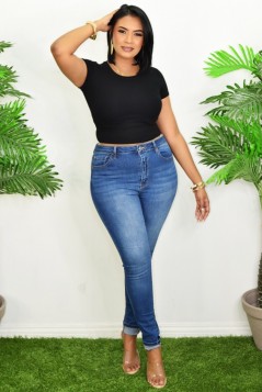 ALL MINE FOLDED DENIM JEANS GRAND BAZAAR