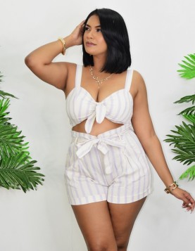 READY FOR THE NIGHT STRIPED 2 PIECE SET