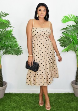 PENELOPE POLKA DOT MIDI DRESS