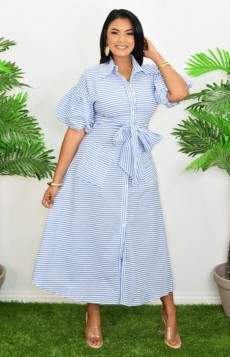 ALL STRIPED UP SHIRT DRESS GRAND BAZAAR