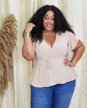 DAY BY DAY SWISS DOT BLOUSE PLUS