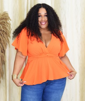 CHIC CHARM TWIST FRONT BLOUSE PLUS