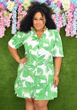 PALM PARADISE SHIRT MINI DRESS PLUS GRAND BAZAAR