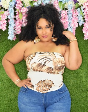 PALM PRINT TUBE TOP PLUS