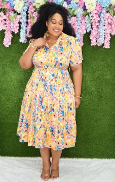 FLORAL FRENZY LAYERED SHIRT DRESS PLUS GRAND BAZAAR