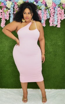 SWEETEST TOUCH ONE SHOULDER DRESS PLUS