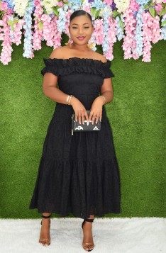 MARLENA EYELET OFF SHOULDER MIDI DRESS GRAND BAZAAR