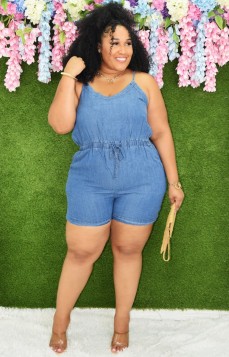 PERFECT WEEKEND DENIM ROMPER PLUS GRAND BAZAAR