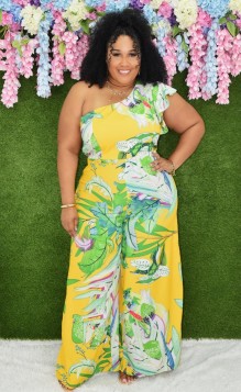 RESORT READY ONE SHOULDER JUMPSUIT PLUS