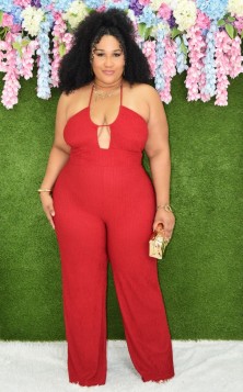 GLAMOUR GIRL HALTER JUMPSUIT PLUS