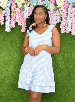 OUT AND ABOUT STRIPE MINI DRESS