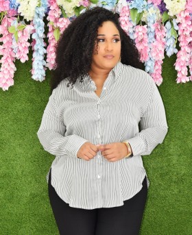 OFFICE SIREN LONG SLEEVE SHIRT PLUS