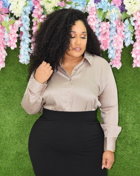 OFFICE SIREN LONG SLEEVE SHIRT PLUS GRAND BAZAAR
