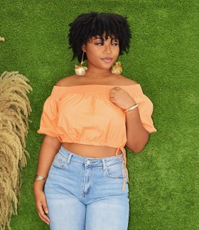 EFFORTLESS SLAY OFF SHOULDER CROP TOP GRAND BAZAAR