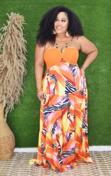 ART SCENE HALTER MAXI DRESS PLUS