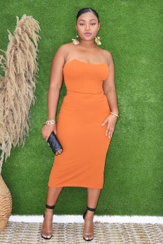 AUBREY CORSET MIDI DRESS GRAND BAZAAR